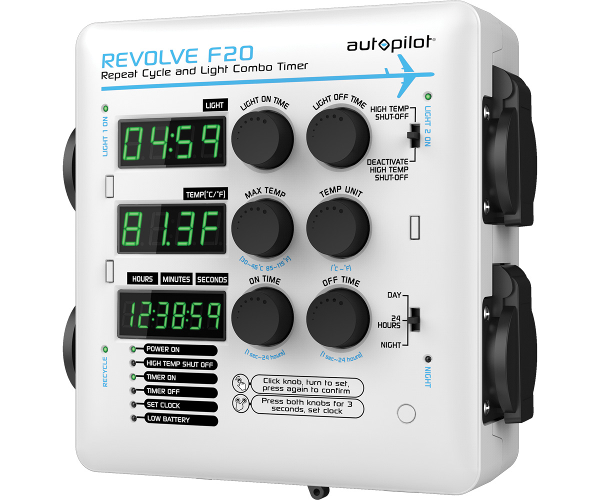 Autopilot REVOLVE F20 Repeat Cycle and Light Combo Timer Hydrofarm Canada