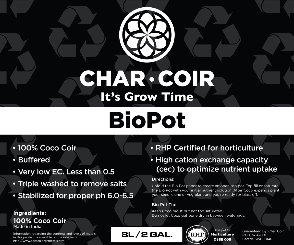 Picture of Char Coir BioPot, 8 L, case of 10