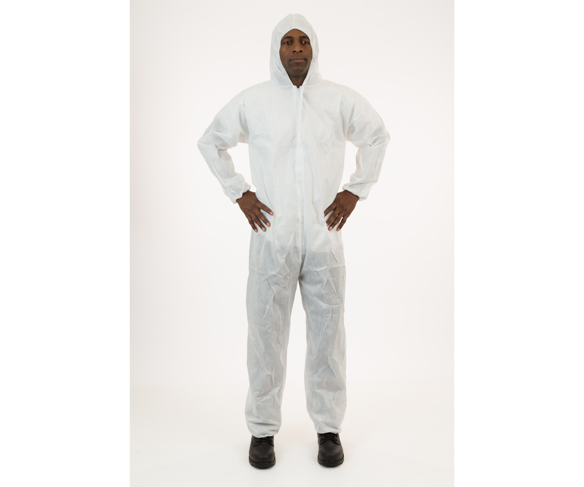 Picture for International Enviroguard White SMS Coverall with Hood, Size X-Large, case of 25