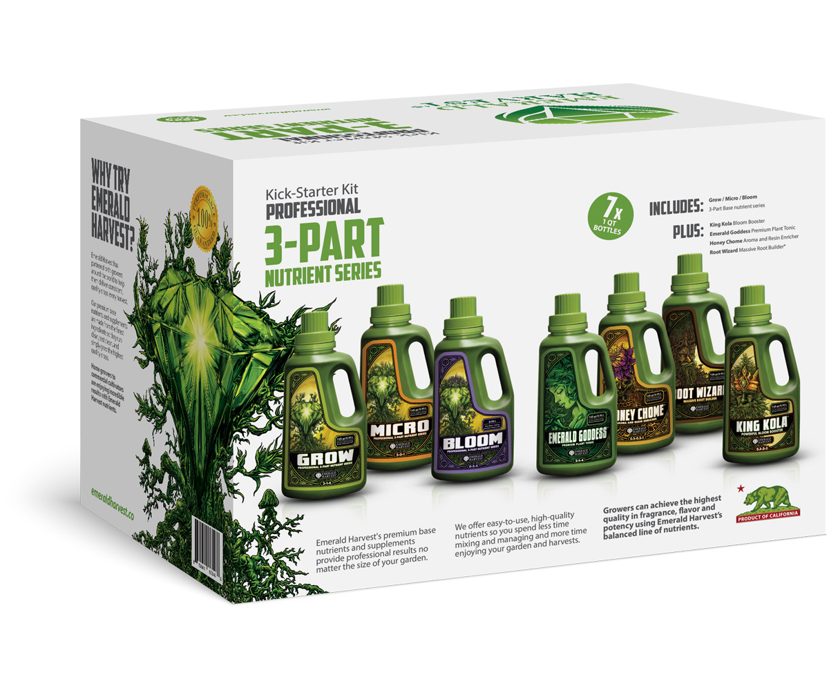 Picture for Emerald Harvest Kick Starter Kit 3-Part Base: Grow, Micro, Bloom, 1 qt (NM/PA)
