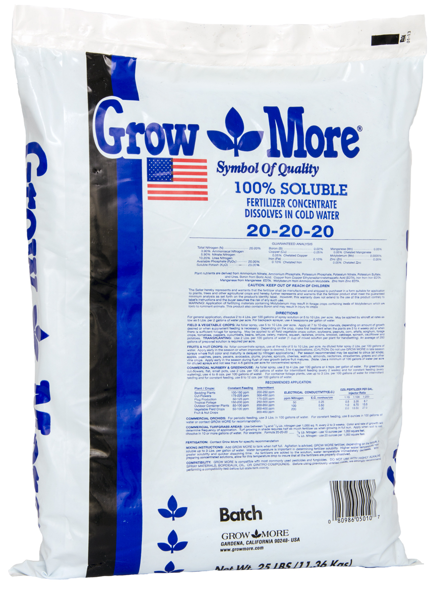 Picture for Grow More Water Soluble 20-20-20, 25 lbs