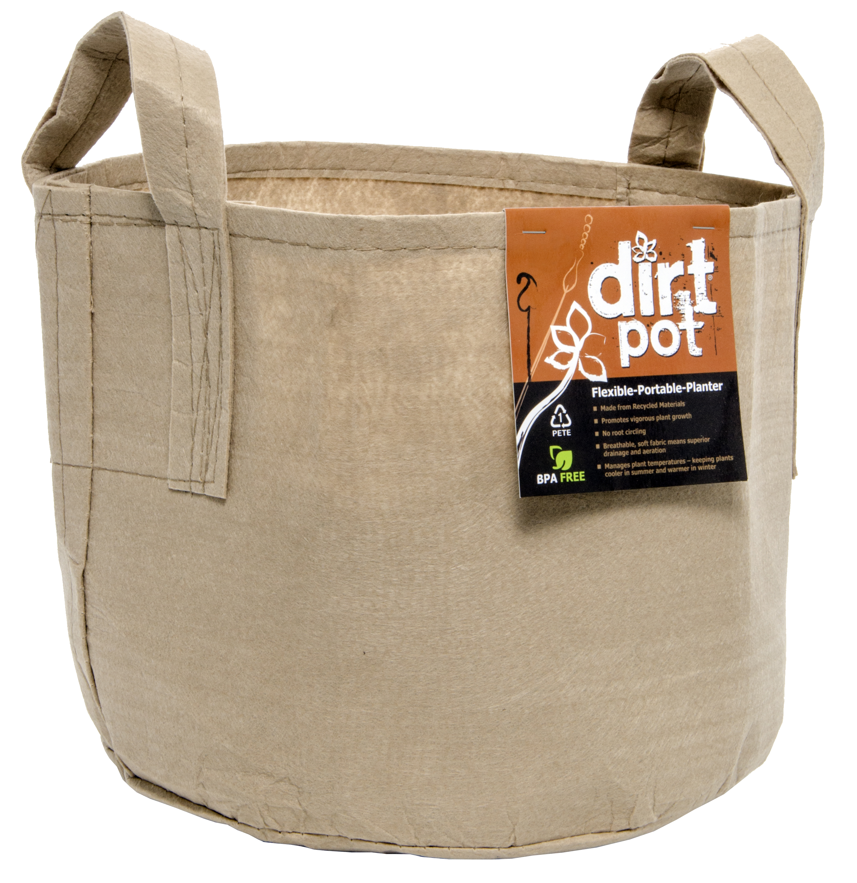 Picture for Dirt Pot Flexible Portable Planter, Tan, 10 gal, with handles
