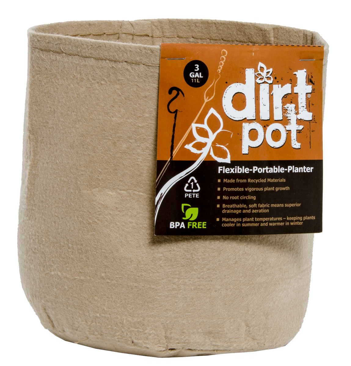 Picture for Dirt Pot Flexible Portable Planter, Tan, 3 gal, no handles