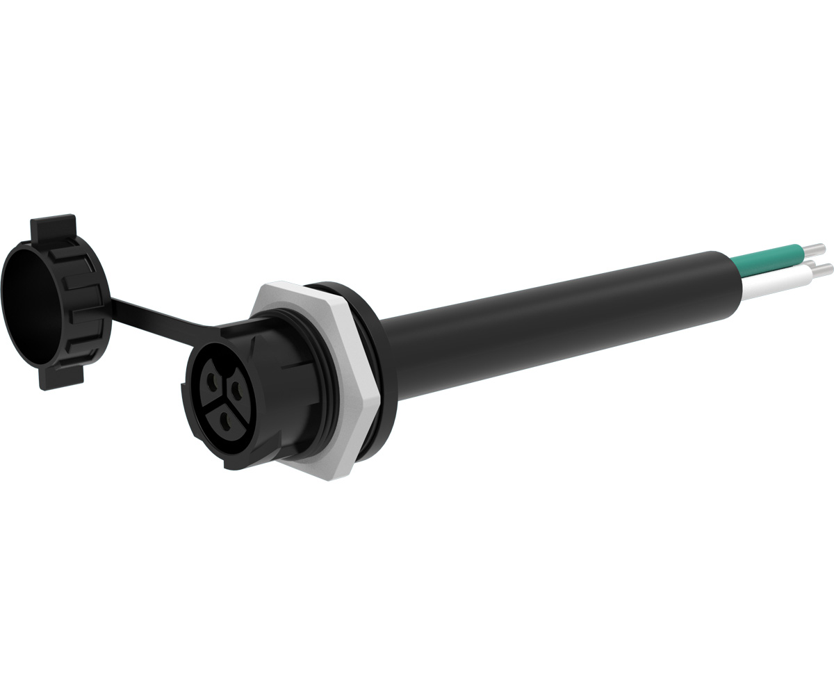 PHOTOBIO AC Female Panel mount, 40A M25, Pigtail 6" 10AWG - Image 3