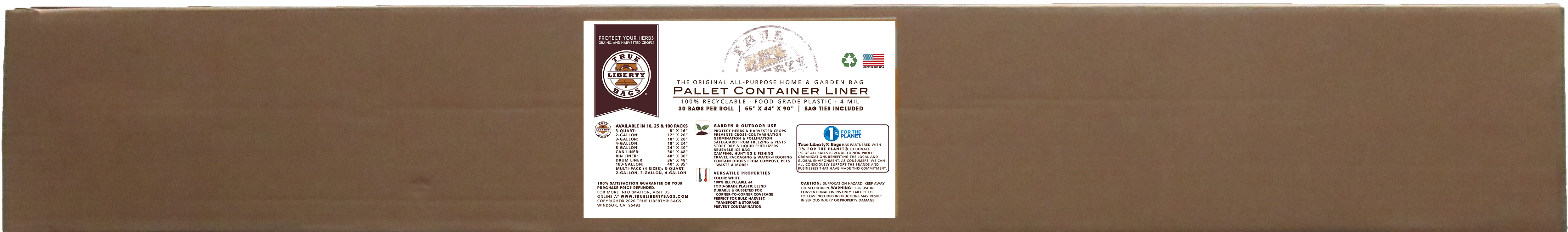 Picture for True Liberty Pallet Container Liner 55" x 44" x 90", 30 Bags/Roll, White