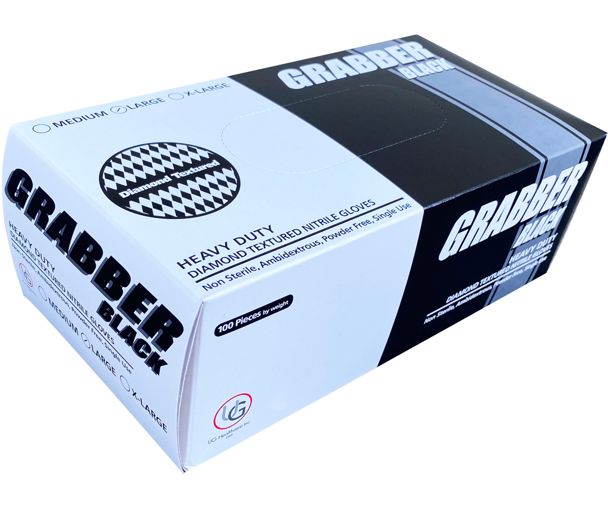 Picture for Grabber Black Nitrile Gloves, Size XL, Box of 100