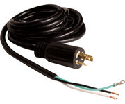 Picture of Power Cord, 8', w/4" Stripped Lead, 277V, NEMA L7-15P, AWG 16/3