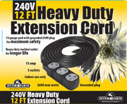 Image Thumbnail for Heavy Duty Extension Cord, 240V, 12'