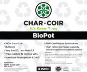 Char Coir BioPot, 4 inch, case of 128