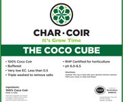 Picture of Char Coir Coco Cube RHP Certified Coco Coir, 2.25 L, case of 32