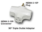 Image Thumbnail for 90 Degree Tri Tap Adapter, White