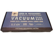 Image Thumbnail for Trapper's Choice 11.5" x 24" Black/Clear Vacuum Seal Bags (5Mil) Pack of 100