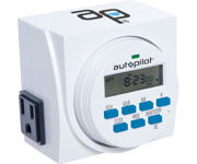 Picture of Autopilot Dual Outlet 7-Day Grounded Digital Programmable Timer, 1725W, 15A, 1 Second On/Off