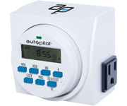 Image Thumbnail for Autopilot Dual Outlet 7-Day Grounded Digital Programmable Timer, 1725W, 15A, 1 Second On/Off
