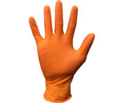 Image Thumbnail for Grabber Orange Nitrile Gloves, Size M, Box of 100